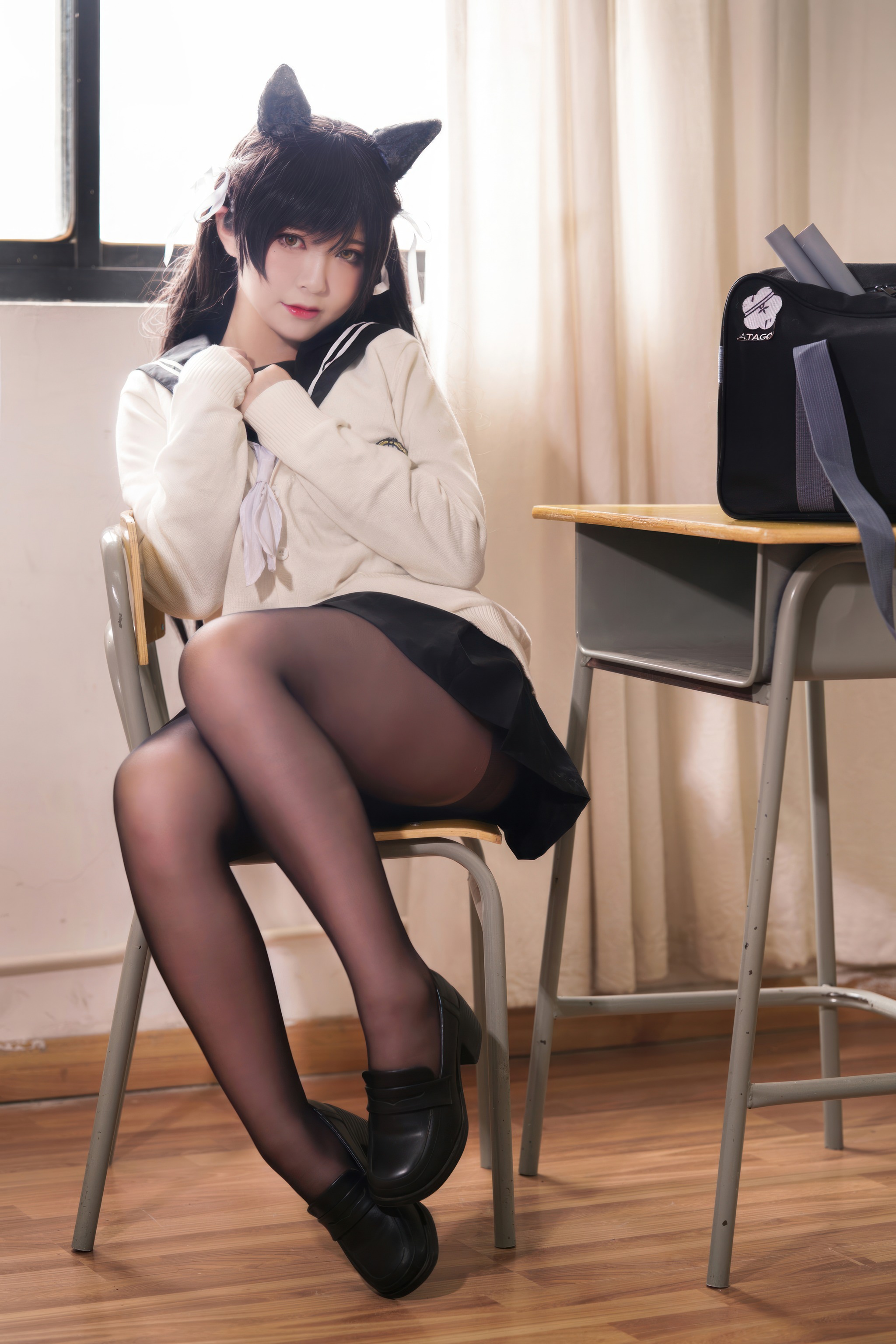 图片[1]-半半子 – NO.094 碧蓝航线 爱宕校服[25P]-XikXak
